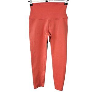 Alo Yoga Womens Cropped High Rise Leggings, Coral Size XXS